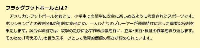 フラッグフットボールとは？