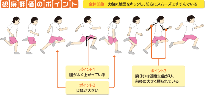 走動作(50m走)の観察評価