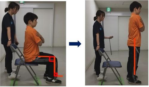 椅子から足ったり座ったりしている画像